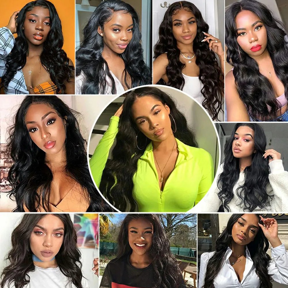 13x4 13X6 Body Wave Transparent Lace Front Wig Bling Hair HD Frontal Wig 180% Density Human Hair 4x4 Lace Closure Wigs For Women