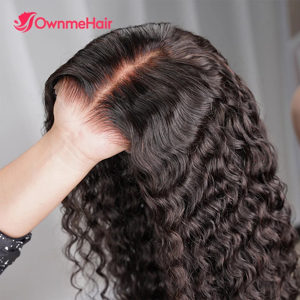 Water Wave Glueless Wig Human Hair Deep Wave 13x4 Lace Frontal Human Hair Wigs Ready to Wear PrePlucked PreCut Lace 4x4 Lace Wig