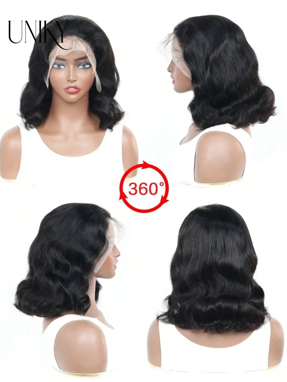 Body Wave 4x4 Transparent Lace Front Bob Wig 13x4 Human Hair Wigs 180 Short LooseBody Wave TPart Lace Frontal Bob Wigs For Women