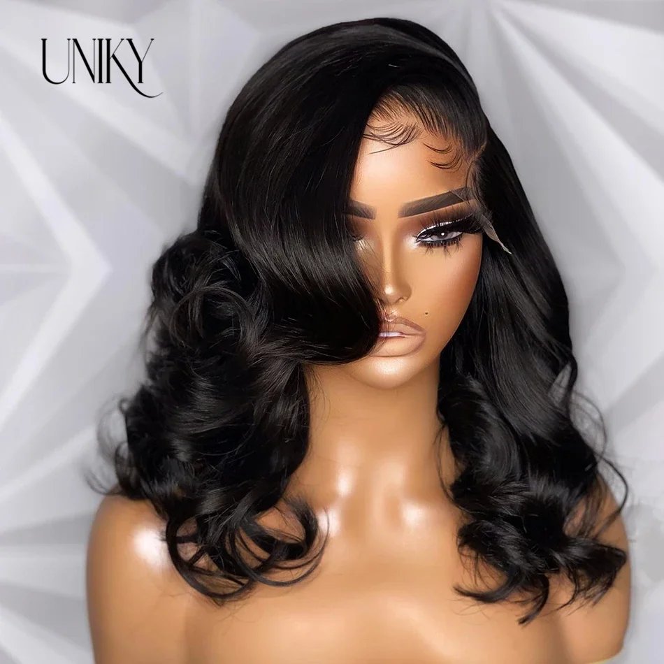 Body Wave 4x4 Transparent Lace Front Bob Wig 13x4 Human Hair Wigs 180 Short LooseBody Wave TPart Lace Frontal Bob Wigs For Women