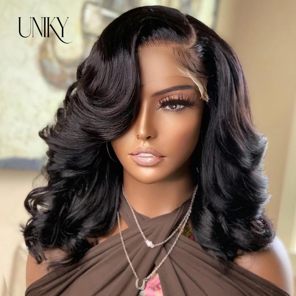 Body Wave 4x4 Transparent Lace Front Bob Wig 13x4 Human Hair Wigs 180 Short LooseBody Wave TPart Lace Frontal Bob Wigs For Women