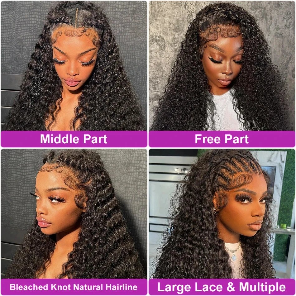 Deep Wave Frontal Wig Hd Lace Wig 13x6 100% Curly Human Hair Wig Accessories For Women Preplucked 13x4 Lace Front wigs