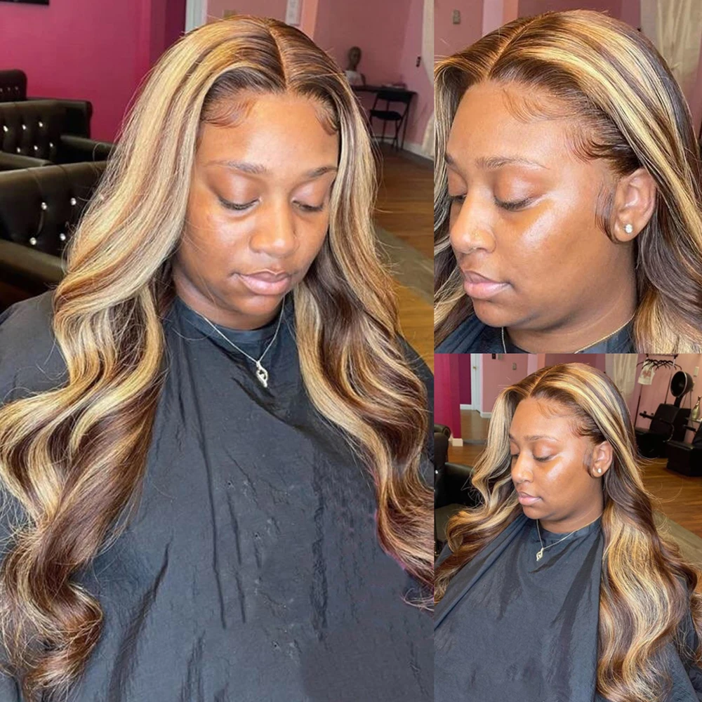 13x4 13x6 Highlight HD Lace Frontal Wig Human Hair Honey Blonde Body Wave Lace Front Wigs For Women Brazilian Wigs Pre Plucked 13x4 13x6 Highlight HD Lace Frontal Wig Human Hair Honey Blonde Body Wave Lace Front Wigs For Women Brazilian Wigs Pre Plucked