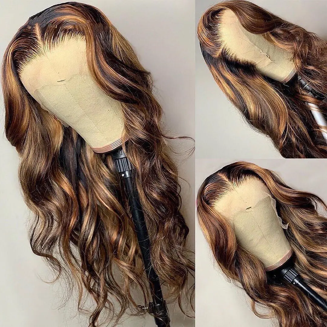13x4 13x6 Highlight HD Lace Frontal Wig Human Hair Honey Blonde Body Wave Lace Front Wigs For Women Brazilian Wigs Pre Plucked 13x4 13x6 Highlight HD Lace Frontal Wig Human Hair Honey Blonde Body Wave Lace Front Wigs For Women Brazilian Wigs Pre Plucked
