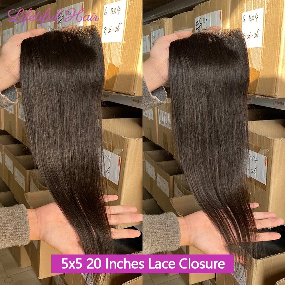 22 24 26 Inch Straight 13x4 Lace Frontal Only Brazilian 100% Human Hair Pre plucked 4x4/5x5/6x6 Transparent Swiss Lace Closure
