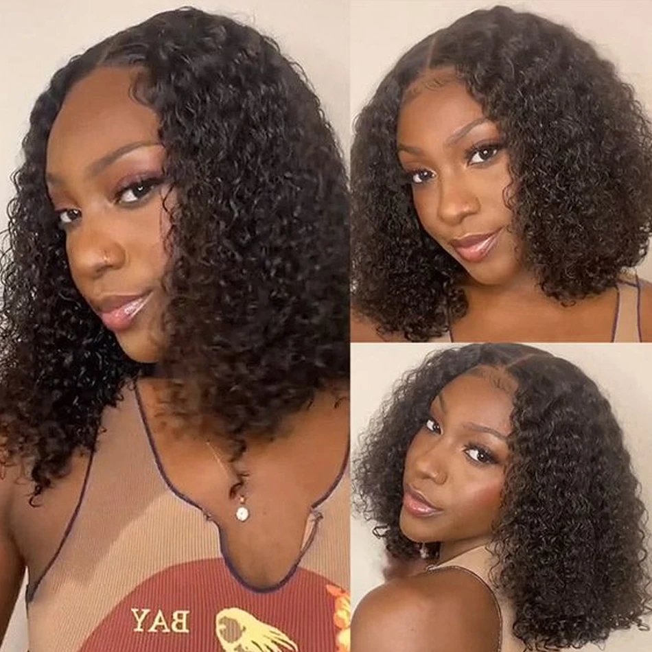Kinky Curly Bob Cheap Wig Lace Frontal Human Hair Wigs 100% Brazilian Glueless Short Water Curly ForWomen 180Density Wear And Go Kinky Curly Bob Cheap Wig Lace Frontal Human Hair Wigs 100% Brazilian Glueless Short Water Curly ForWomen 180Density Wear And Go