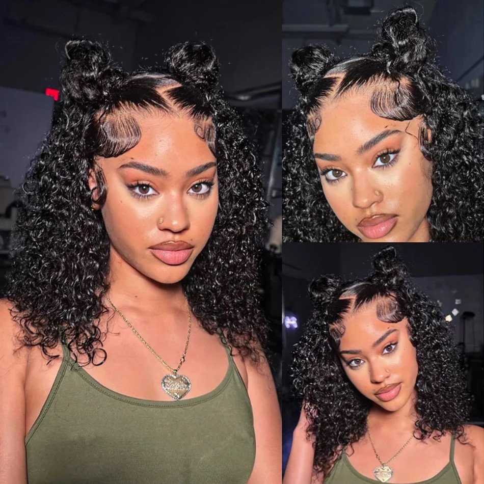 Kinky Curly Bob Cheap Wig Lace Frontal Human Hair Wigs 100% Brazilian Glueless Short Water Curly ForWomen 180Density Wear And Go Kinky Curly Bob Cheap Wig Lace Frontal Human Hair Wigs 100% Brazilian Glueless Short Water Curly ForWomen 180Density Wear And Go