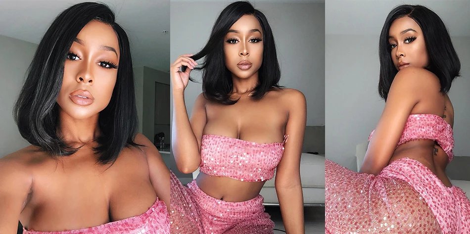 Wear And Go Glueless Bob Wigs 13x4 Bone Straight Lace Front Human Hair Wigs for Women Brazilian Transparent Lace Frontal Wigs