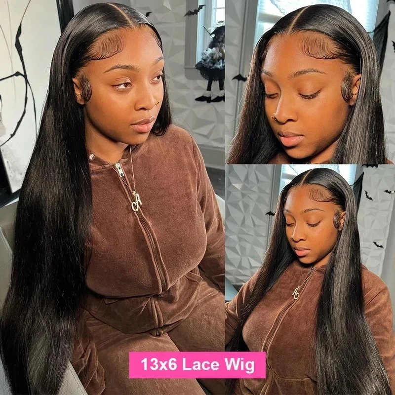 30 36 40 Inch Bone Straight 13x4 13x6 HD Lace Frontal Wigs Glueless Transparent Lace Human Hair Wigs For Women