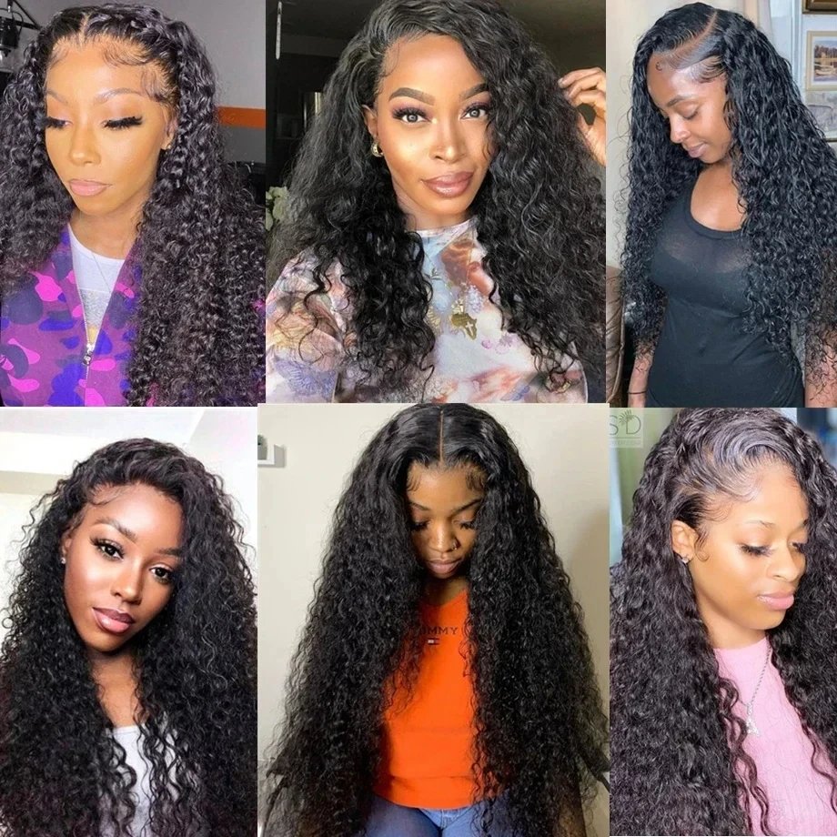 5x5 Deep Wave Water Wave Brazilian Hair Glueless Wig 4x4 Glueless Wear Go Precut Lace Curly Human Hair Frontal Wigs For Women