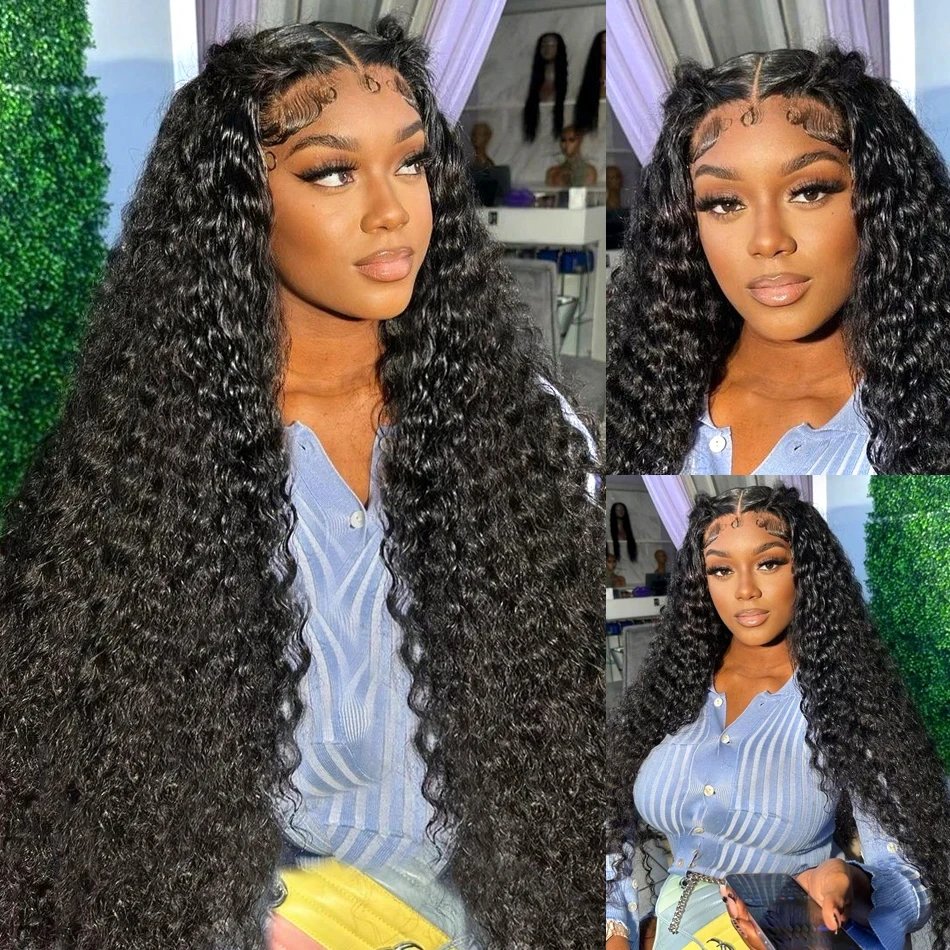 Wiggogo 30 38 Inch Curly Lace Front Human Hair Wig 13X4 Hd Lace Wig 13X6 Human Hair Lace Frontal Wig Deep Wave 5X5 Closure Wigs