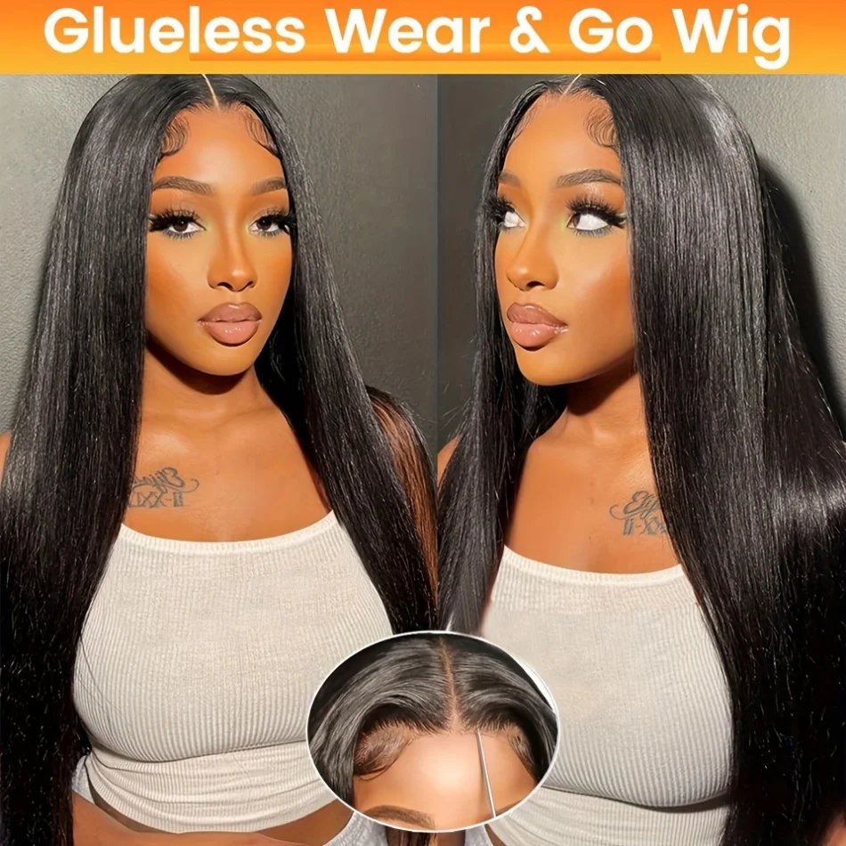 Glueless Straight 4X4 Lace Frontal Wig Human Hair 100% Natural 30 40 inch Pre plucked 5X5 Cheap Brazilian Wigs For Women Choice