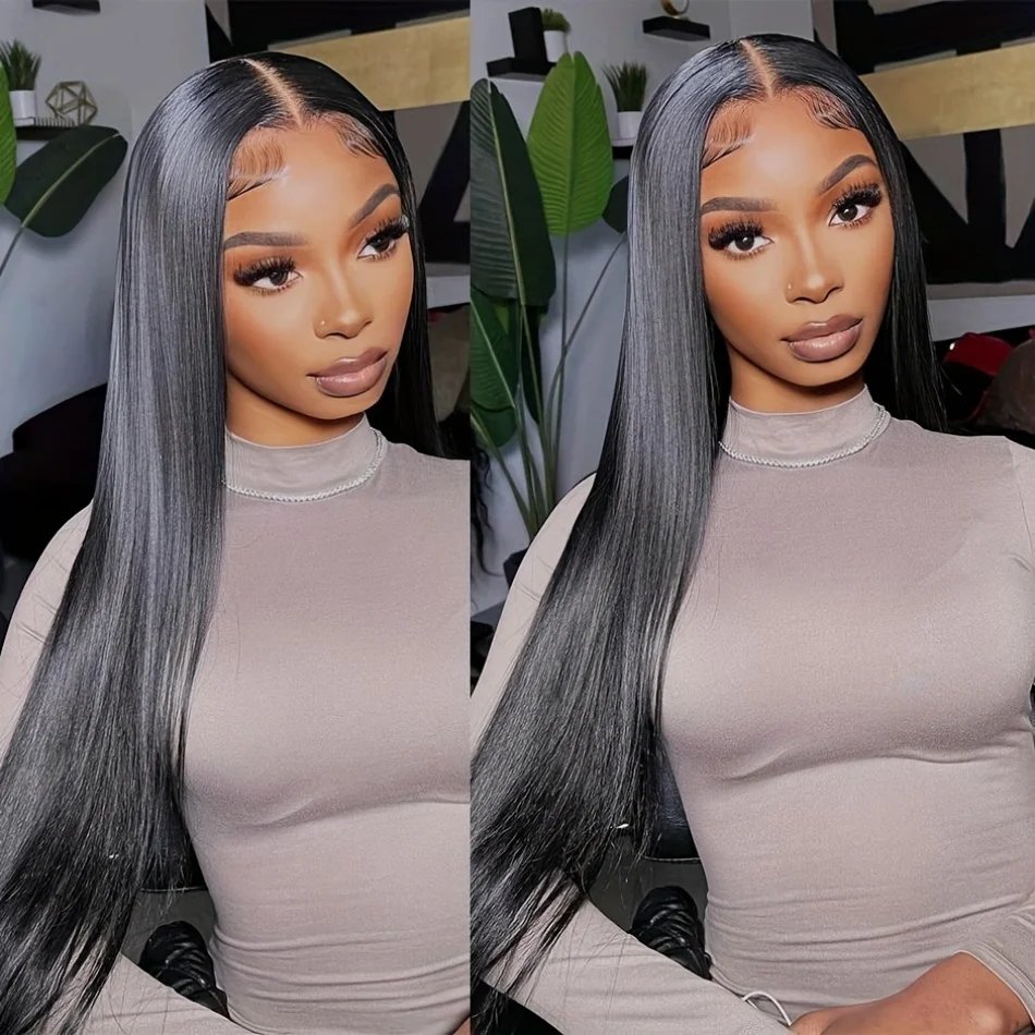Glueless Straight 4X4 Lace Frontal Wig Human Hair 100% Natural 30 40 inch Pre plucked 5X5 Cheap Brazilian Wigs For Women Choice