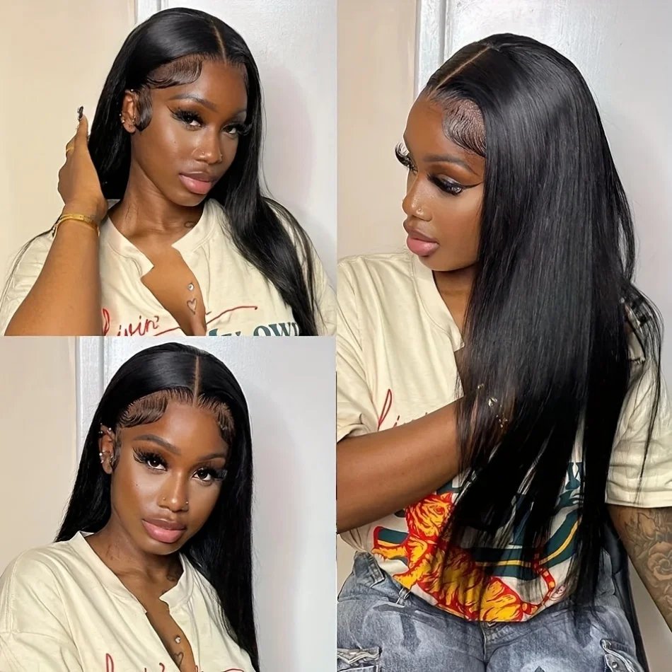 Glueless Straight 4X4 Lace Frontal Wig Human Hair 100% Natural 30 40 inch Pre plucked 5X5 Cheap Brazilian Wigs For Women Choice