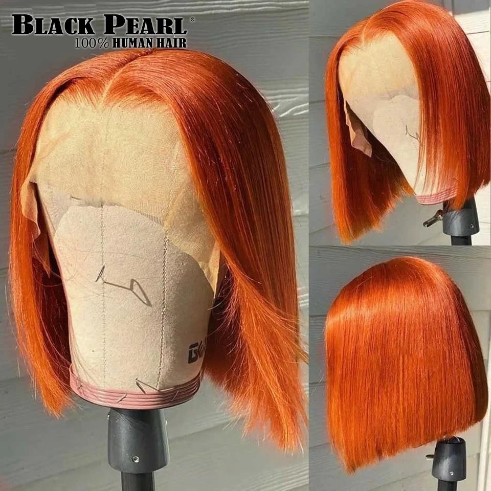 Ginger Lace Front Human Hair Wigs Glueless Wig Short Bob Wig Lace Front Human Hair Wig Pink 613 Blonde Bob Hair Wig Human Hair