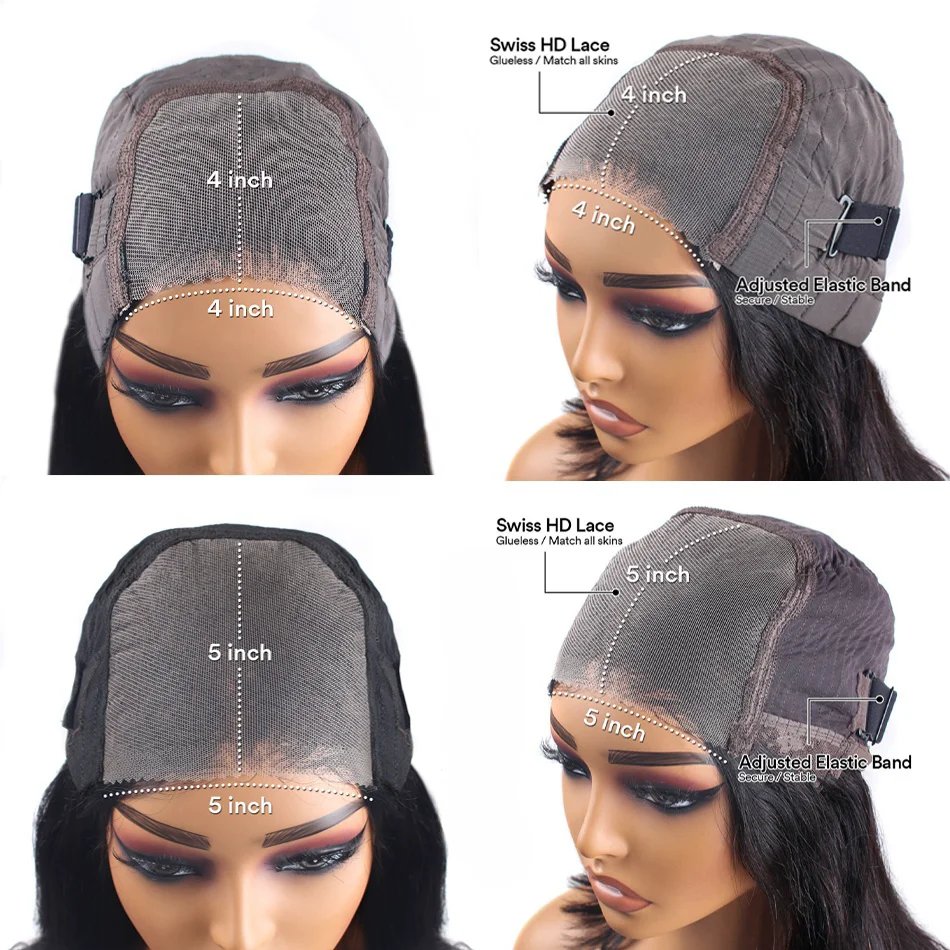 5x5 Hd Lace Frontal Wig Glueless Preplucked Wig Human Hair Ready to Wear 4x4 Hd Lace Front Straight Human Hair Wigs for Women