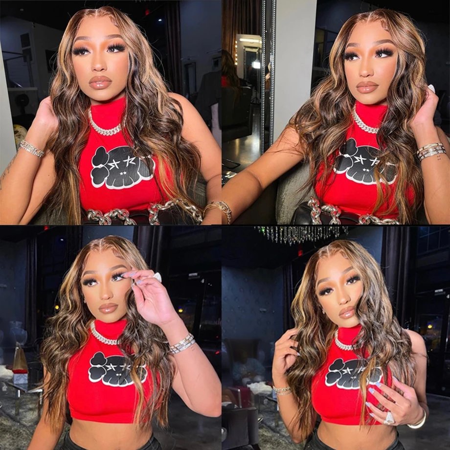 30 Inch Highlight Wig Human Hair Body Wave Lace Front Wig Brazilian Remy Colored 13x4 13x6 Hd Lace Frontal Wigs For Women