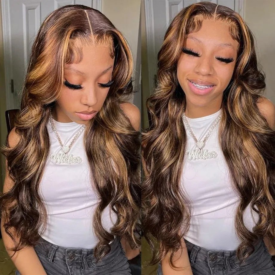 30 Inch Highlight Wig Human Hair Body Wave Lace Front Wig Brazilian Remy Colored 13x4 13x6 Hd Lace Frontal Wigs For Women
