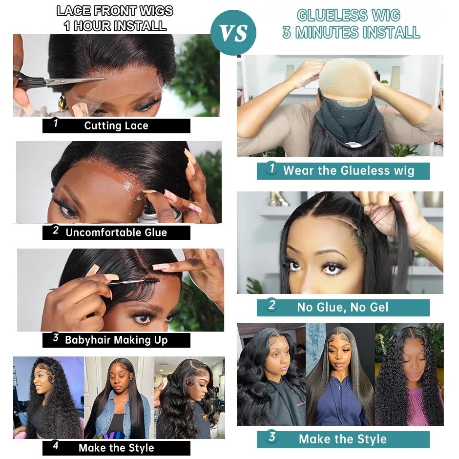 250% HD Bone Straight 13x6 Lace Front Human Hair Wigs 30 40 Inches Transparent 13x4 Lace Frontal Wig 5x5 Closure Remy Hair Wig