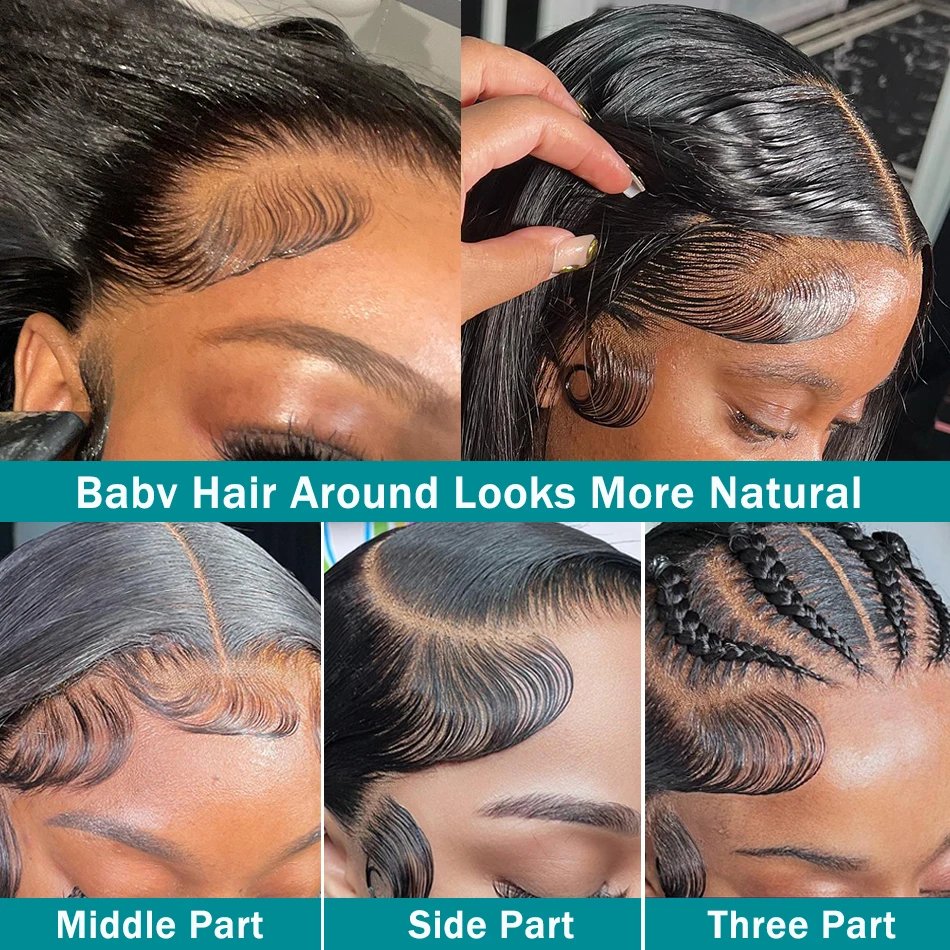 250% HD Bone Straight 13x6 Lace Front Human Hair Wigs 30 40 Inches Transparent 13x4 Lace Frontal Wig 5x5 Closure Remy Hair Wig