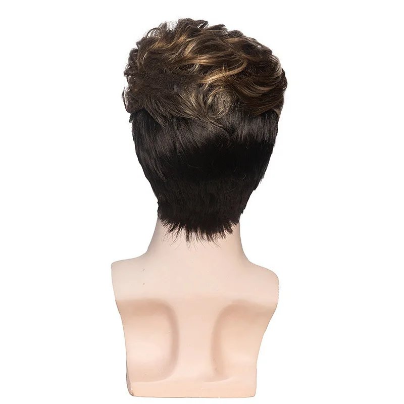 Sylhair Men Wigs Short Silver Gray Wig Male Guy Short Layered Cosplay Costume Party Synthetic Heat Resistant Natural Hair