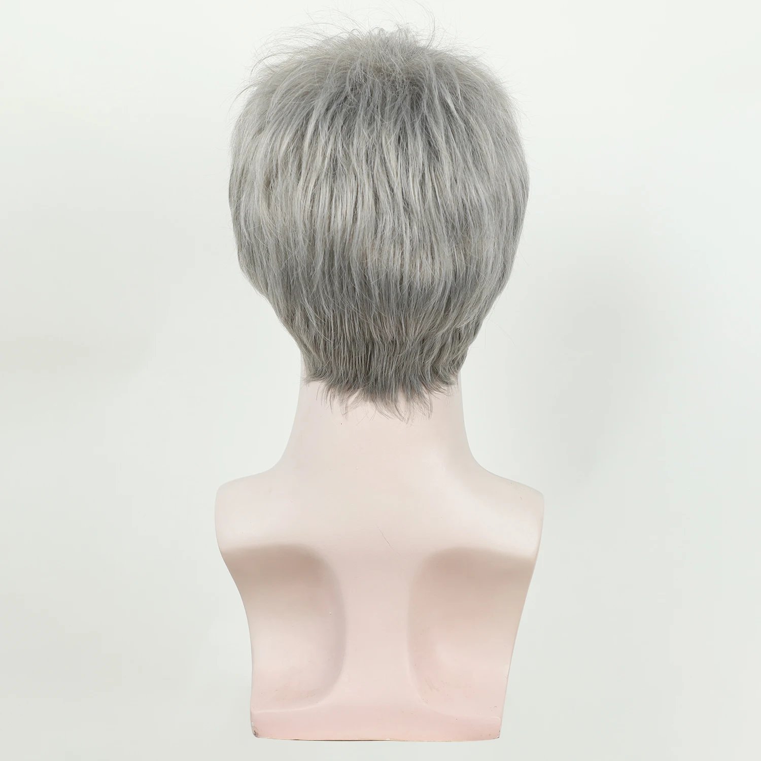 Grandpa Hair Handsome Men's Fashion Short Wig Husband Gift Short Grey Wigs Heat Resistant Synthetic Wigs for Daddy