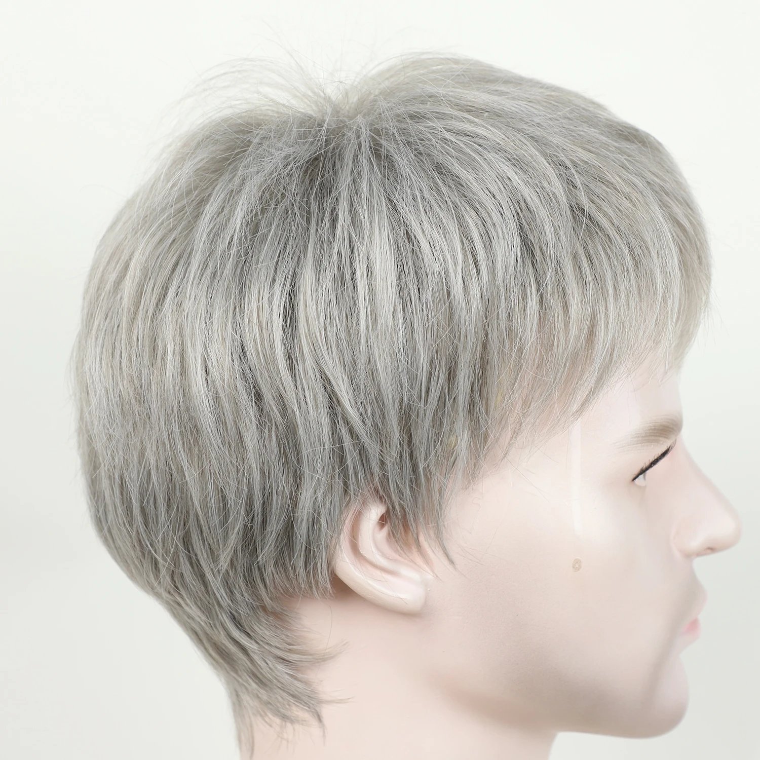 Grandpa Hair Handsome Men's Fashion Short Wig Husband Gift Short Grey Wigs Heat Resistant Synthetic Wigs for Daddy