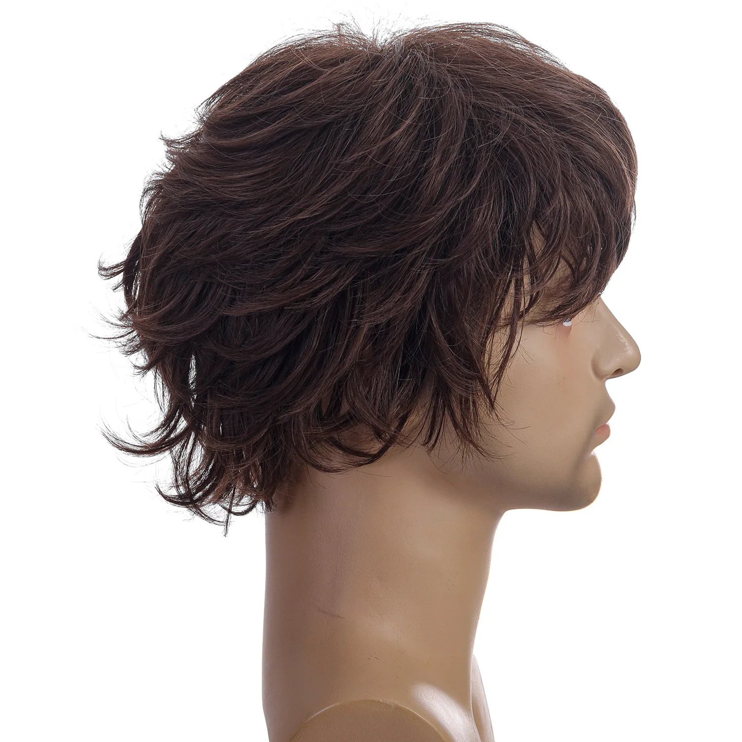 Grandpa Hair Handsome Men's Fashion Short Wig Husband Gift Short Grey Wigs Heat Resistant Synthetic Wigs for Daddy