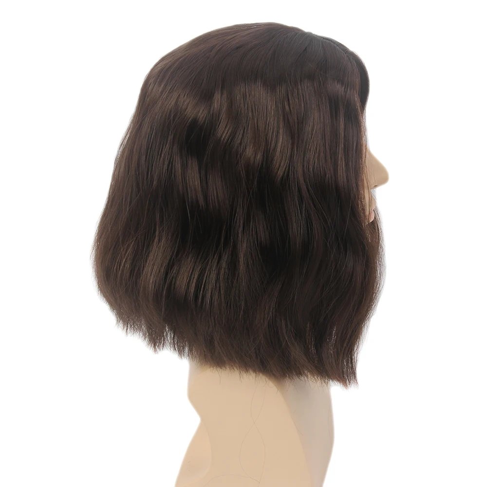 Cosplay Wigs Winter Soldier Captain America Cos Wigs Brown Wavy Mid Length Synthetic Hair Wig Men