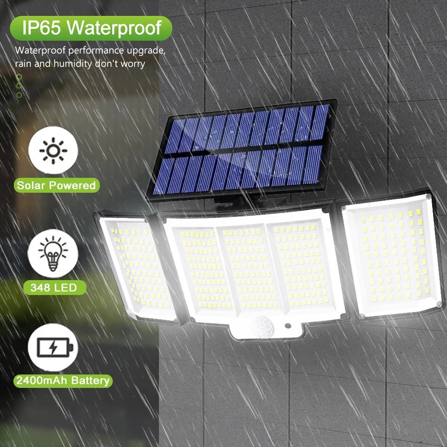 Solar Light Outdoor 328/348 LED Integrated Super Bright Motion Sensor Strong Power IP65 Waterproof 3 Working Modes Garden Wall Solar Light Outdoor 328/348 LED Integrated Super Bright Motion Sensor Strong Power IP65 Waterproof 3 Working Modes Garden Wall
