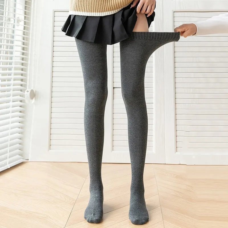 Sexy Black White Soild Color Long Stockings Women Over Knee Thigh High Over The Knee Stockings Lolita Ladies Warm Knee Socks