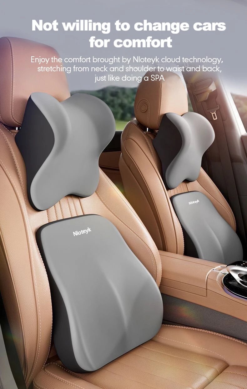 Car Headrest Lumbar Support Lumbar Cushion Memory Foam Cushion Backrest Lumbar Pillow Car Comfortable Neck Pillow Car Accsesorie