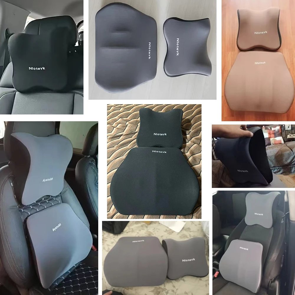 Car Headrest Lumbar Support Lumbar Cushion Memory Foam Cushion Backrest Lumbar Pillow Car Comfortable Neck Pillow Car Accsesorie