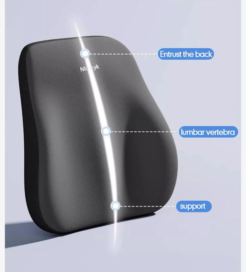 Car Headrest Lumbar Support Lumbar Cushion Memory Foam Cushion Backrest Lumbar Pillow Car Comfortable Neck Pillow Car Accsesorie