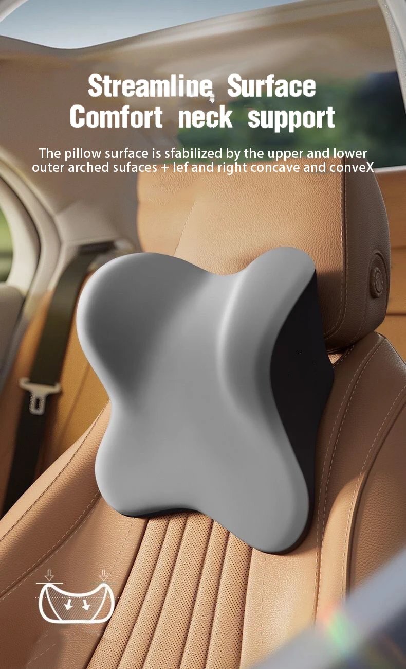 Car Headrest Lumbar Support Lumbar Cushion Memory Foam Cushion Backrest Lumbar Pillow Car Comfortable Neck Pillow Car Accsesorie
