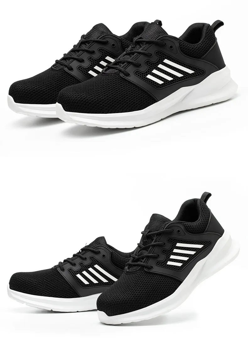 Work Safety Shoes Men Lightweight Indestructible Work Sneakers Security Steel Toe Shoes Safety Protective Boots Black Size36-46