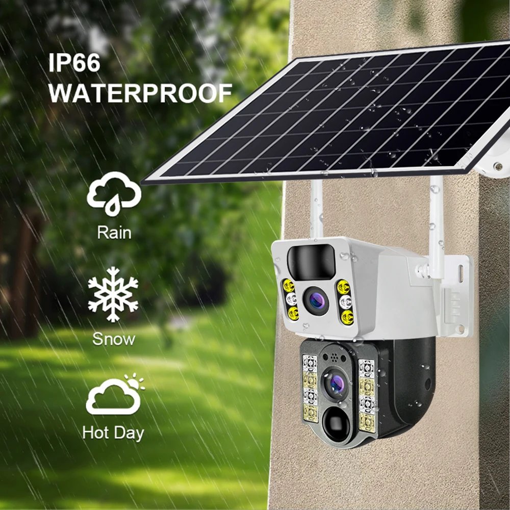 8MP 4K Wireless Solar Camera 4G Sim Outdoor Dual Lens Wifi IP Camera PIR Night Vision V380 Pro CCTV Security Protection Monitor 8MP 4K Wireless Solar Camera 4G Sim Outdoor Dual Lens Wifi IP Camera PIR Night Vision V380 Pro CCTV Security Protection Monitor