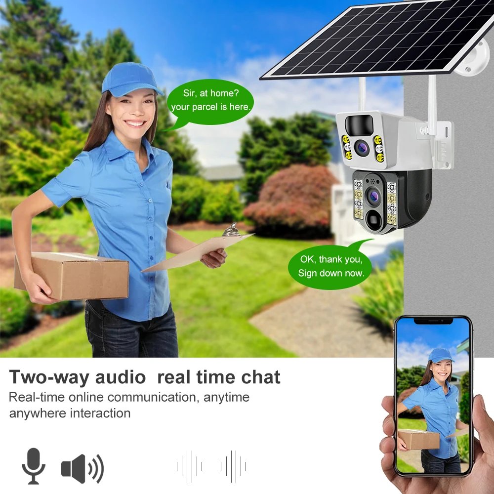 8MP 4K Wireless Solar Camera 4G Sim Outdoor Dual Lens Wifi IP Camera PIR Night Vision V380 Pro CCTV Security Protection Monitor 8MP 4K Wireless Solar Camera 4G Sim Outdoor Dual Lens Wifi IP Camera PIR Night Vision V380 Pro CCTV Security Protection Monitor