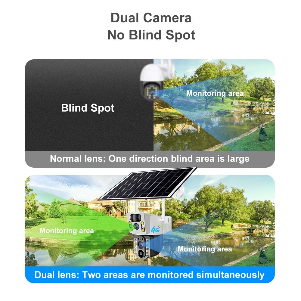 8MP 4K Wireless Solar Camera 4G Sim Outdoor Dual Lens Wifi IP Camera PIR Night Vision V380 Pro CCTV Security Protection Monitor 8MP 4K Wireless Solar Camera 4G Sim Outdoor Dual Lens Wifi IP Camera PIR Night Vision V380 Pro CCTV Security Protection Monitor
