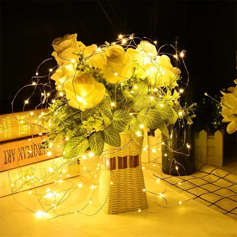 102M/52M/32m/22m/11m/7m Solar LED Light Outdoor Festoon Waterproof Garland String Lights Street Garland for Wedding Party Decor