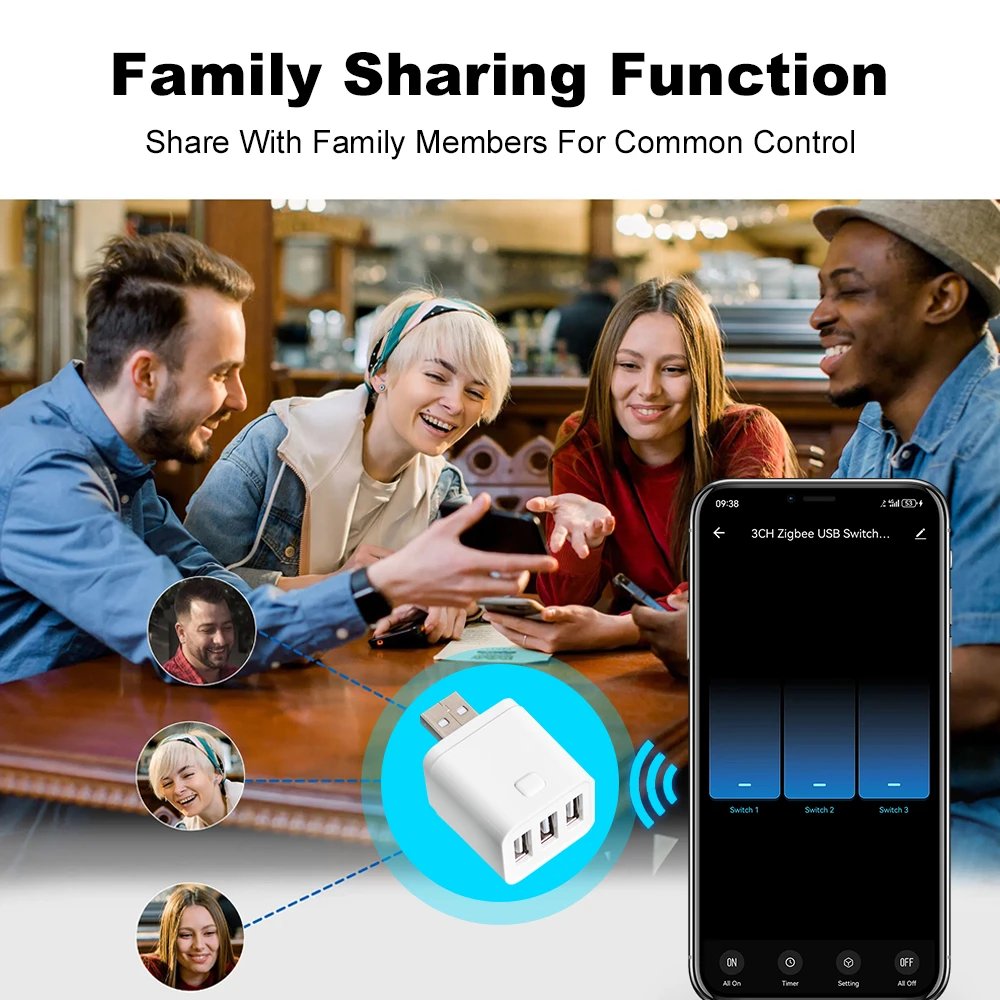 Tuya Smart WiFi/Zigbee Micro USB Adaptor 1-3 Gang 5V Mini USB Power Adaptor Charge Plug Timing Voice for Alexa Google Home Alice