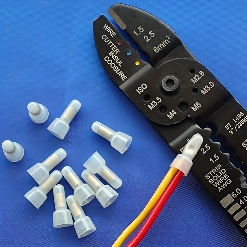 120Pcs Closed End Crimp Cap 22-16 16-14 12-10 AWG Gauge Wire Connector Terminal