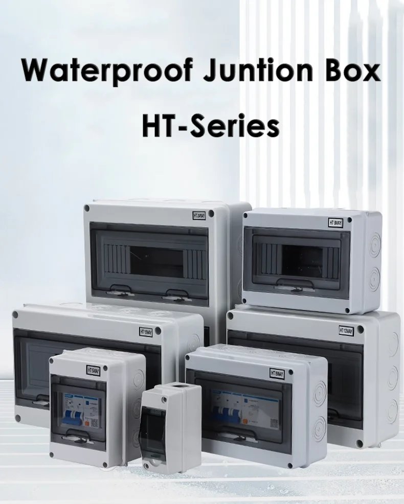 IP65 Waterproof Distribution dc breaker Box 2/3/5/8/12/15/18/24WAY PC /ABS Plastic Outdoor Electrical  MCB solar Junction Box