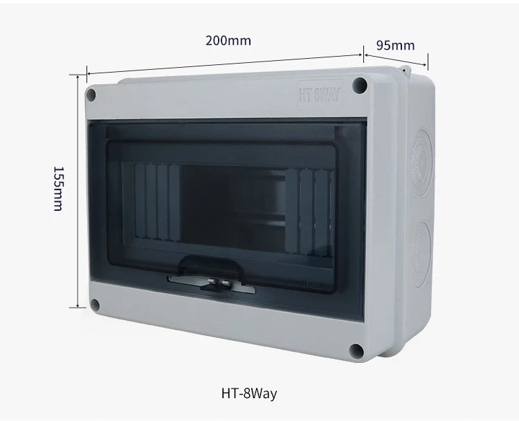 IP65 Waterproof Distribution dc breaker Box 2/3/5/8/12/15/18/24WAY PC /ABS Plastic Outdoor Electrical  MCB solar Junction Box