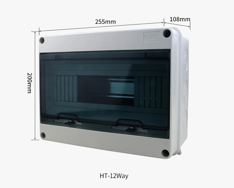 IP65 Waterproof Distribution dc breaker Box 2/3/5/8/12/15/18/24WAY PC /ABS Plastic Outdoor Electrical  MCB solar Junction Box