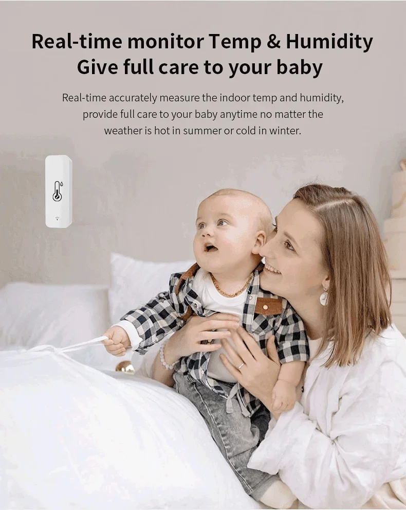 Tuya WiFi Smart Temperature Humidity Sensor Indoor Hygrometer Controller Monitoring Work with Smart Speaker Alexa Google Home Tuya WiFi Smart Temperature Humidity Sensor Indoor Hygrometer Controller Monitoring Work with Smart Speaker Alexa Google Home