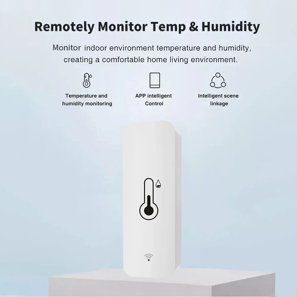 Tuya WiFi Smart Temperature Humidity Sensor Indoor Hygrometer Controller Monitoring Work with Smart Speaker Alexa Google Home Tuya WiFi Smart Temperature Humidity Sensor Indoor Hygrometer Controller Monitoring Work with Smart Speaker Alexa Google Home