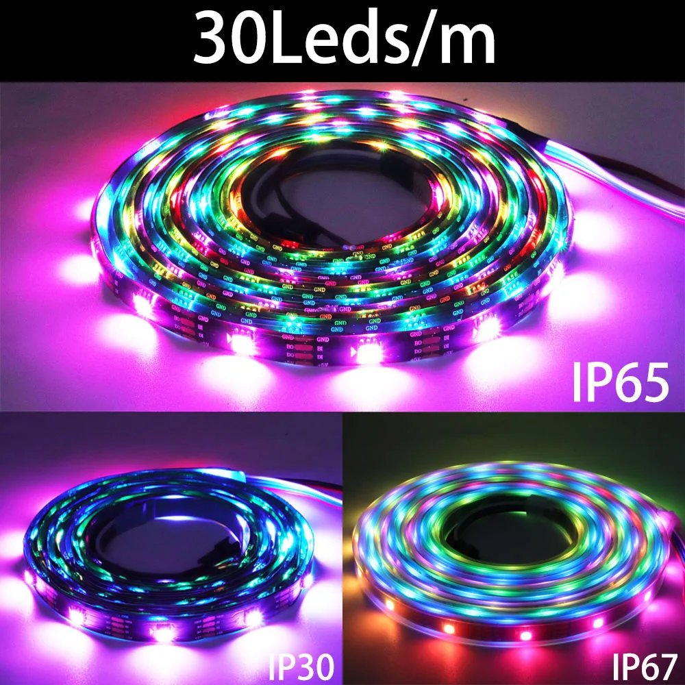 WS2812B WS2811 WS2813 WS2815 5050 RGBIC Smart LED Strip WS2812 Individually Addressable IC 30/60/144Pixels/Leds/m Light DC5V/12V WS2812B WS2811 WS2813 WS2815 5050 RGBIC Smart LED Strip WS2812 Individually Addressable IC 30/60/144Pixels/Leds/m Light DC5V/12V
