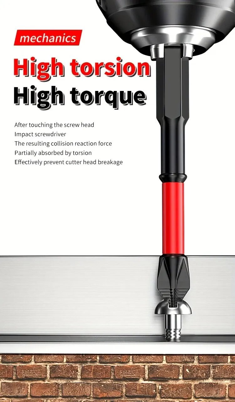 Magnetic Anti-shock Batch Head High Hardness Non-Slip Impact Bits Cross Screwdriver 25/50/65/70/90mm Screwdriver Set