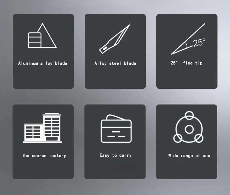 Pen-shaped DIY Aluminum Handle Carving Knife Comes with 5 Horseshoe Art Blades That Can Be Replaced by Yourself